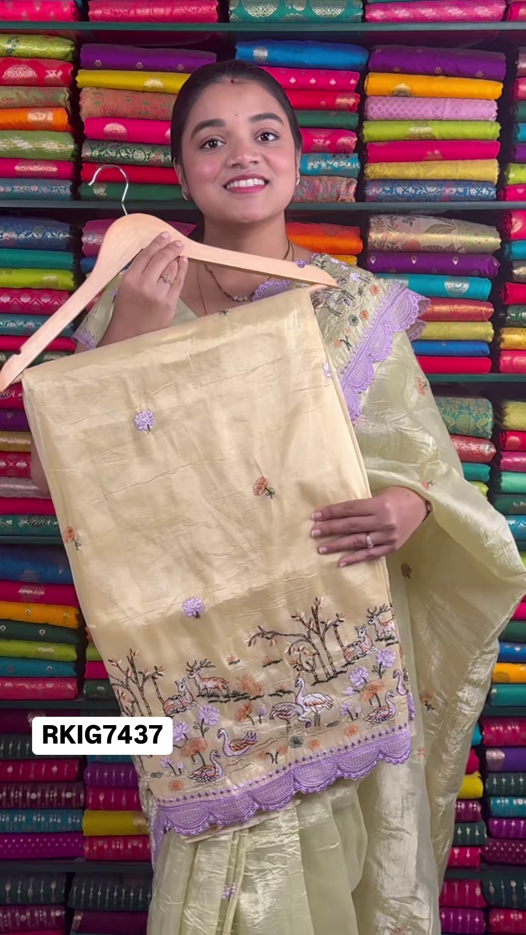 Elegant Embroidered Organza Saree – 4 Color Variants - Image 3