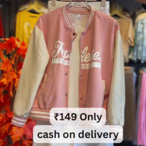 Pink & Cream Varsity Jacket Set – Just ₹149