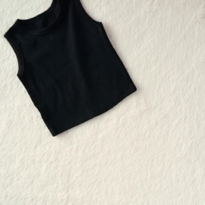 Minimal Black Sleeveless Top – Effortless Cool for Little Trendsetters