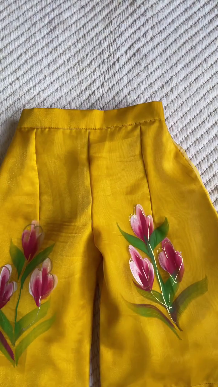 Vibrant Yellow Floral Co-Ord Set – Artistic Elegance for Festive Moments - Image 2