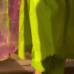 Lime Glow Ethnic Set – Vibrant Festive Radiance