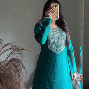 Emerald Festive Kurta – Graceful Elegance for Celebrations