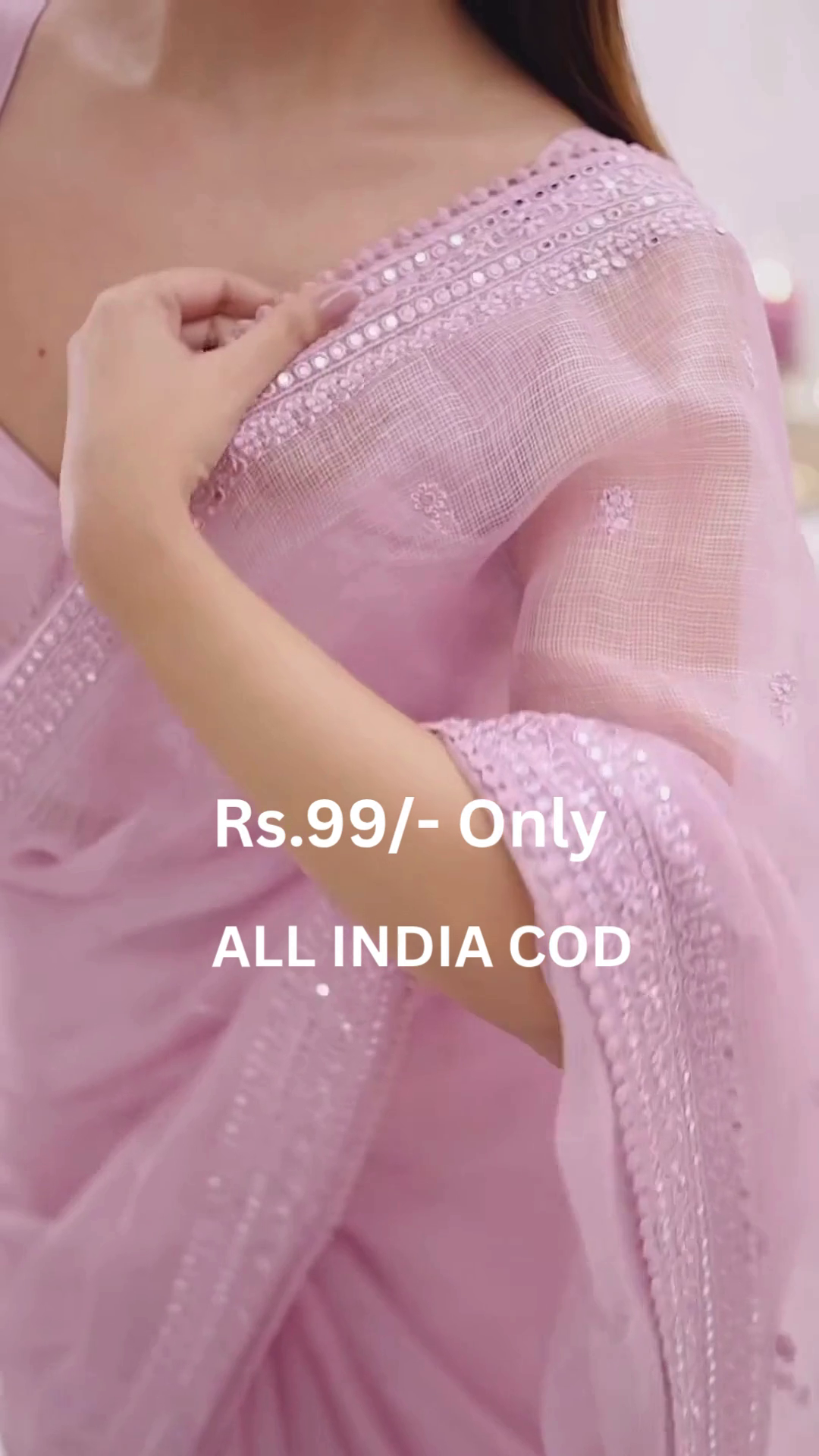 Elegant Baby Pink Saree at Just Rs.99 - Image 8