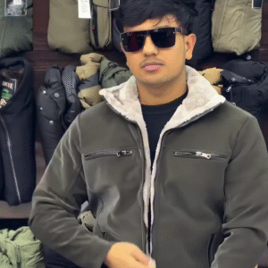 Olive Green Fur-Lined Jacket for Bold Winter Styling