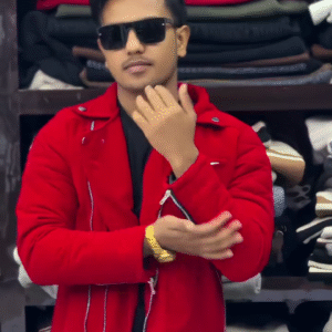 Striking Red Biker Jacket for Statement Winter Fashion