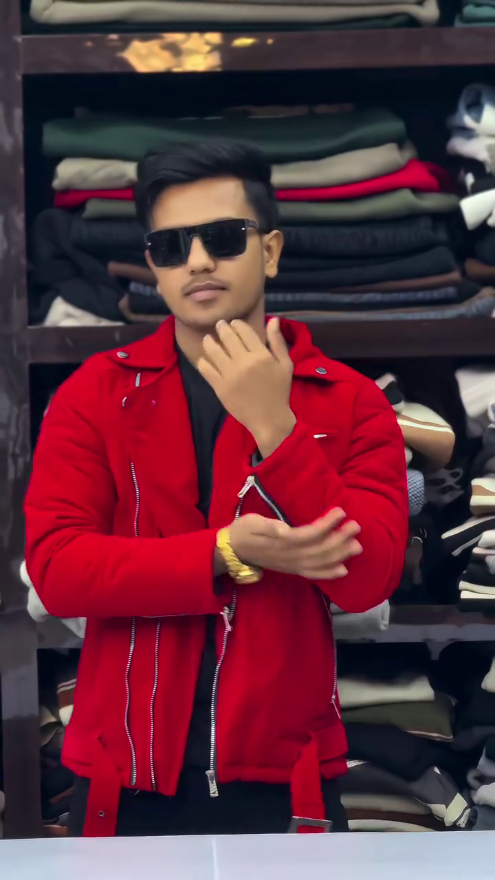 Striking Red Biker Jacket for Statement Winter Fashion