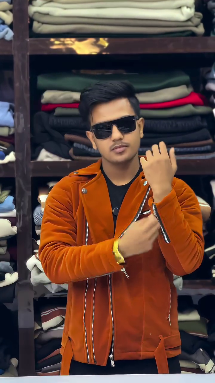 Striking Red Biker Jacket for Statement Winter Fashion - Image 4