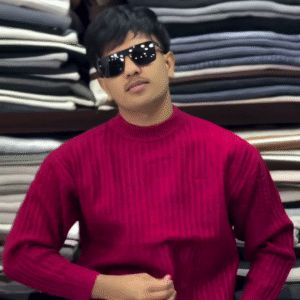 Bold Maroon Ribbed Sweater for Sharp Winter Style