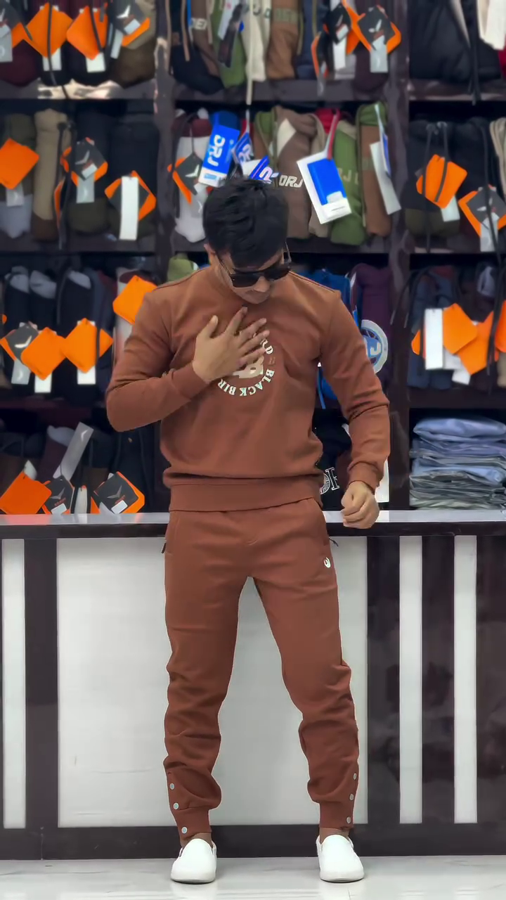 Classic Brown Co-Ord Tracksuit for Smart Casual Comfort - Image 4