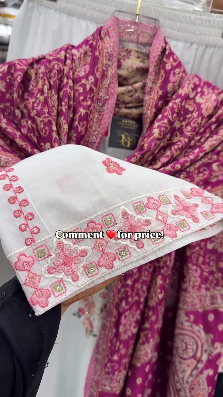 Elegant White Kurti with Pink Printed Dupatta – Festive Special - Image 3