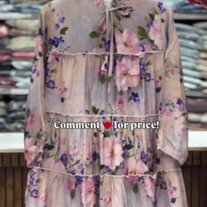 Soft Floral Tiered Top with Denim – Casual Chic Style