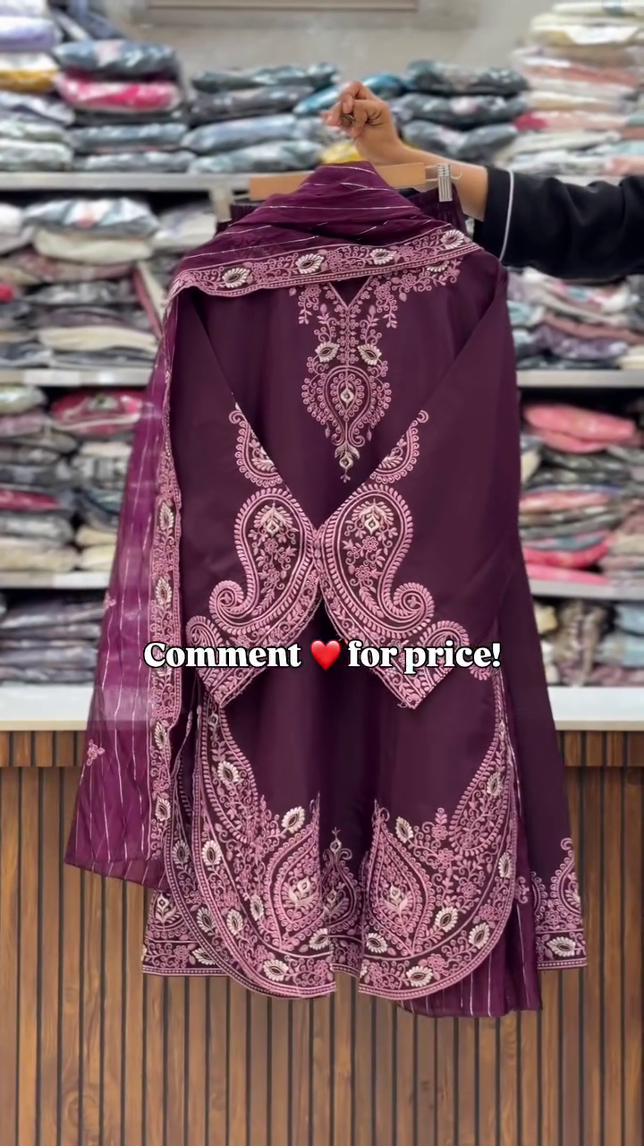 Royal Maroon Heavy Embroidered Suit Set – Luxury Ethnic Collection
