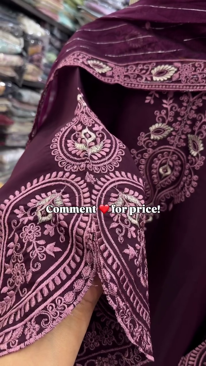 Royal Maroon Heavy Embroidered Suit Set – Luxury Ethnic Collection - Image 7
