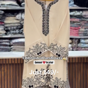Premium Cream Embroidered Farshi Set – Just ₹149 | Elegant Ethnic Wear