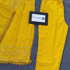 Bright Yellow Embroidered Suit Set – Festive Elegance