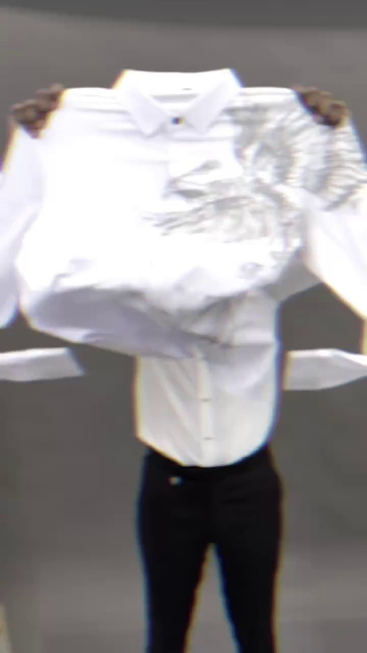 White Graphic T-Shirt with Artistic Wing Design – Bold Casual - Image 2