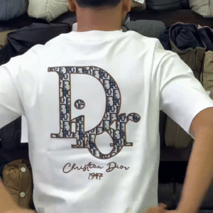 White Designer T-Shirt with Statement Logo – Premium Casual Wear
