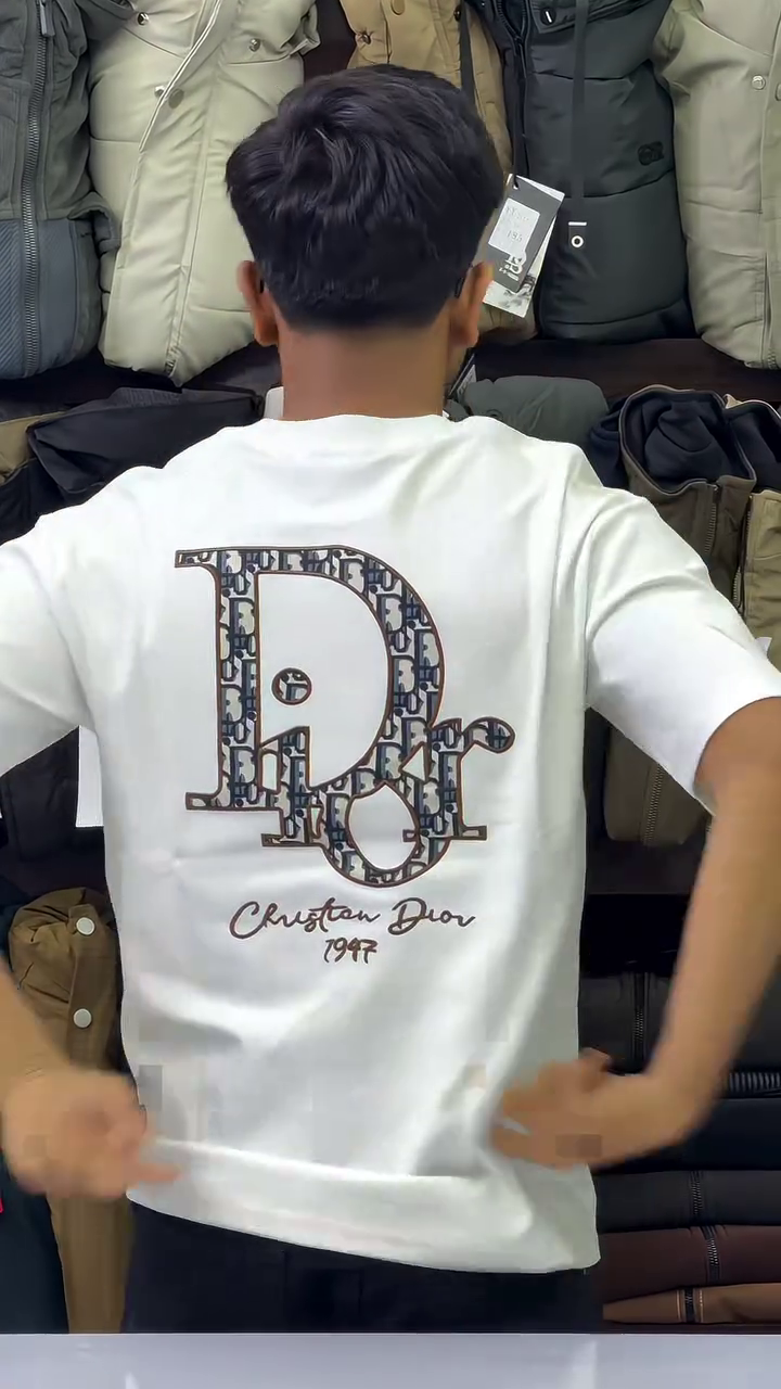 White Designer T-Shirt with Statement Logo – Premium Casual Wear
