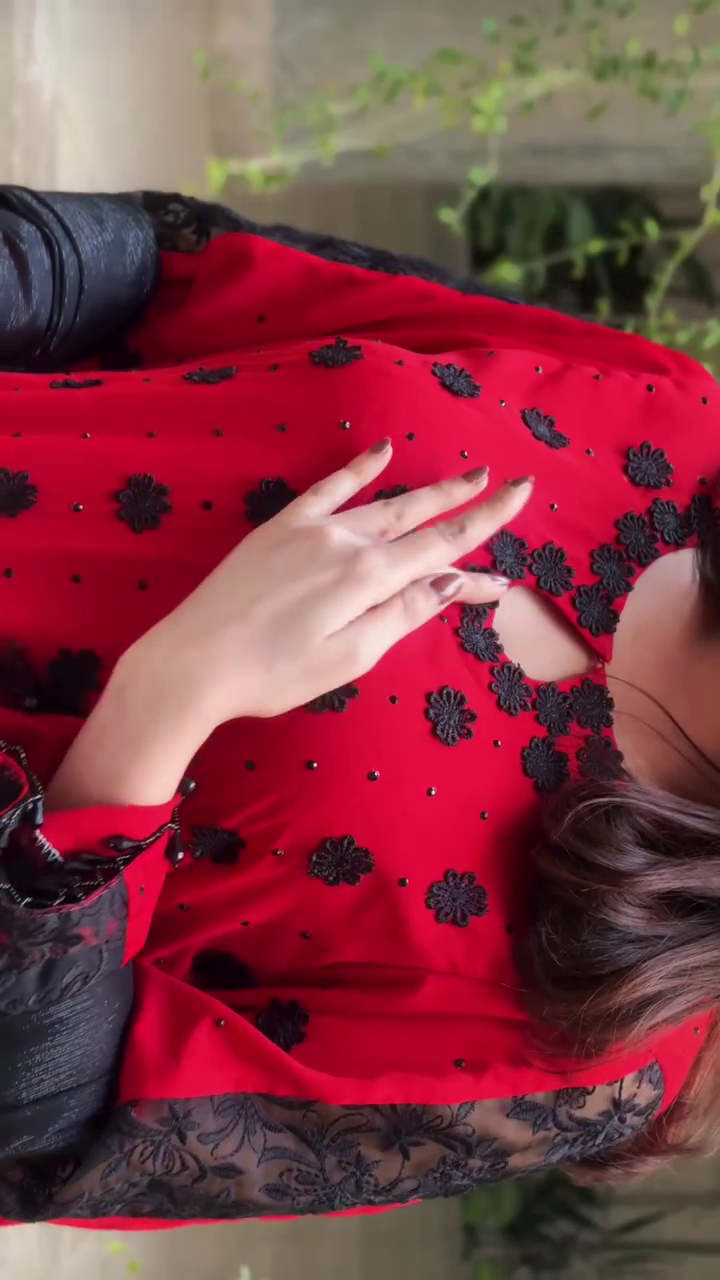 Bold Red & Black Traditional Ensemble – Striking Festive Elegance - Image 6