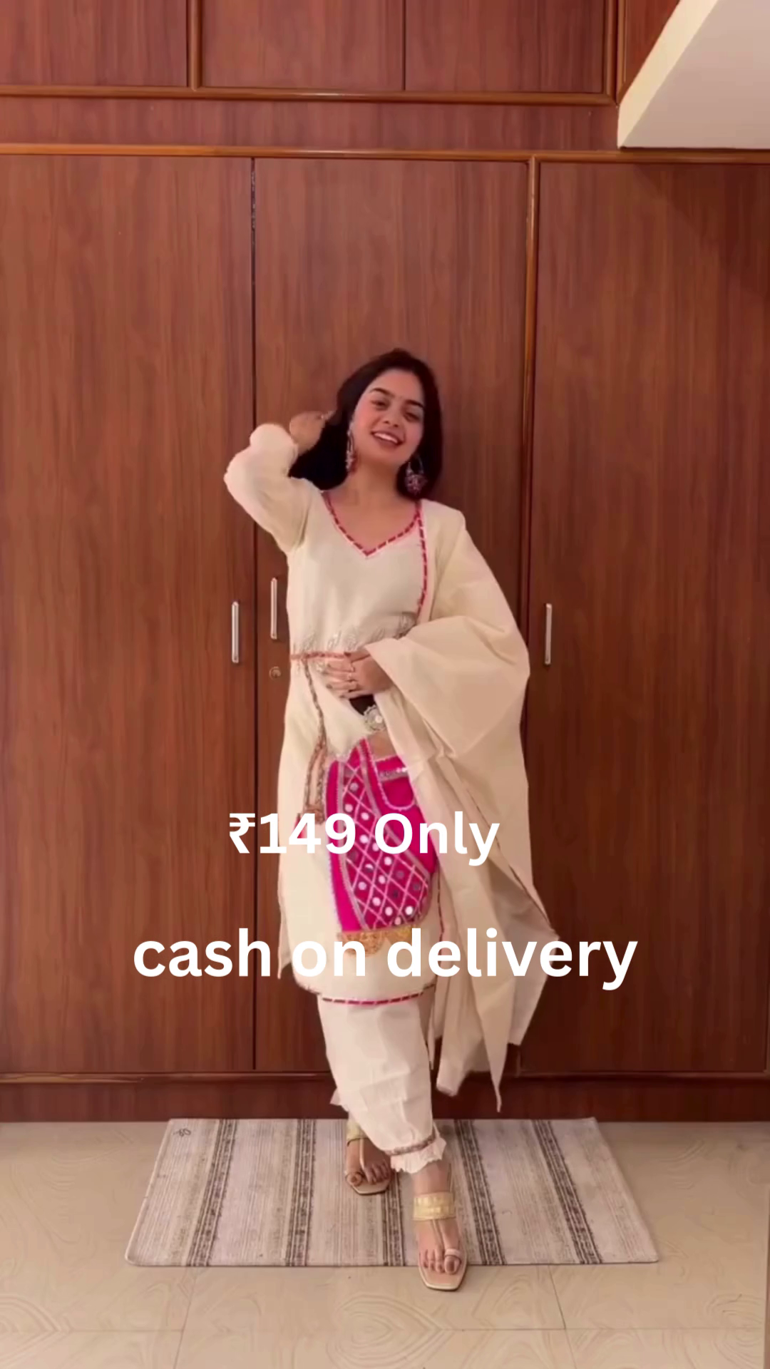 Charming Cream Printed Salwar Suit – Subtle & Sophisticated - Image 5