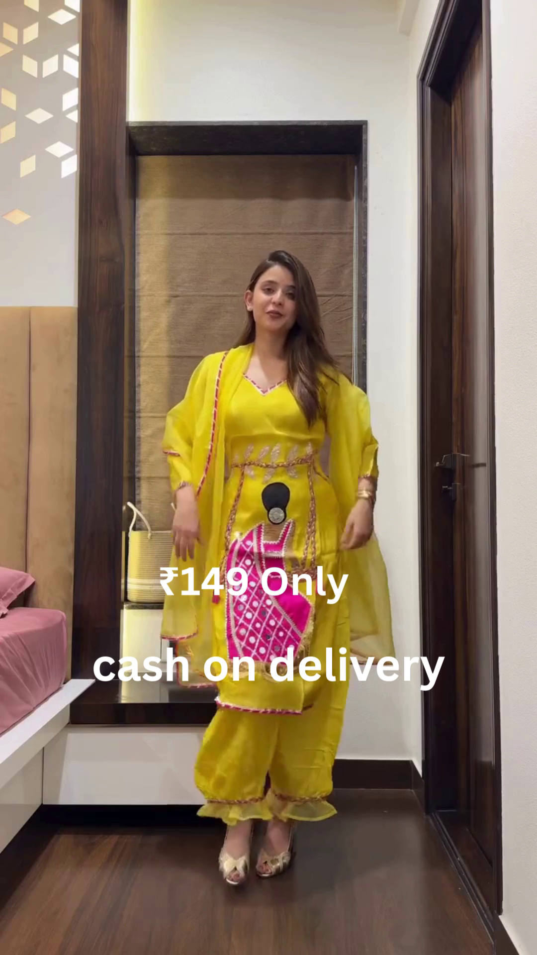 Charming Cream Printed Salwar Suit – Subtle & Sophisticated - Image 2