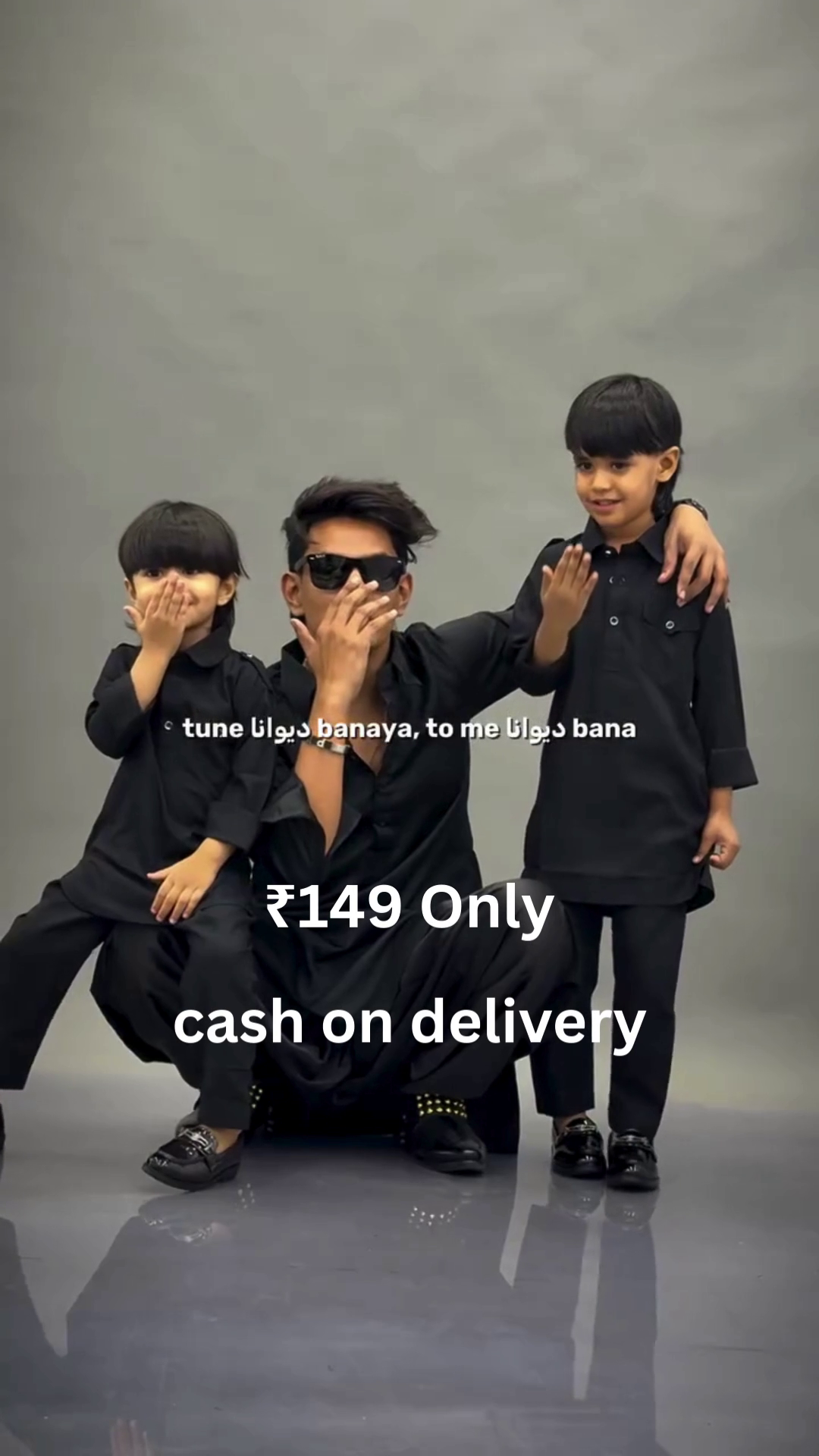 Classic Black Family Kurta Set – Coordinated Elegance at ₹149 with Cash on Delivery - Image 13