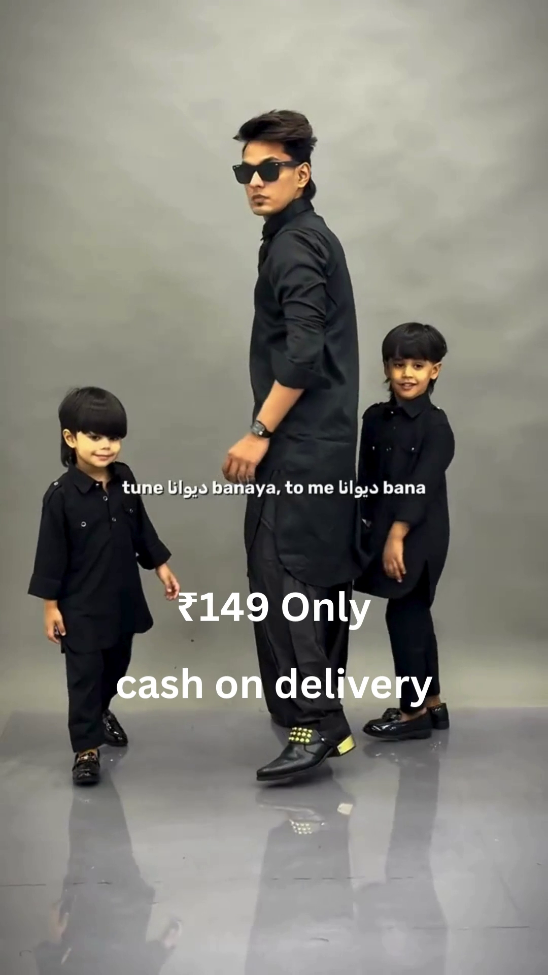 Classic Black Family Kurta Set – Coordinated Elegance at ₹149 with Cash on Delivery - Image 11