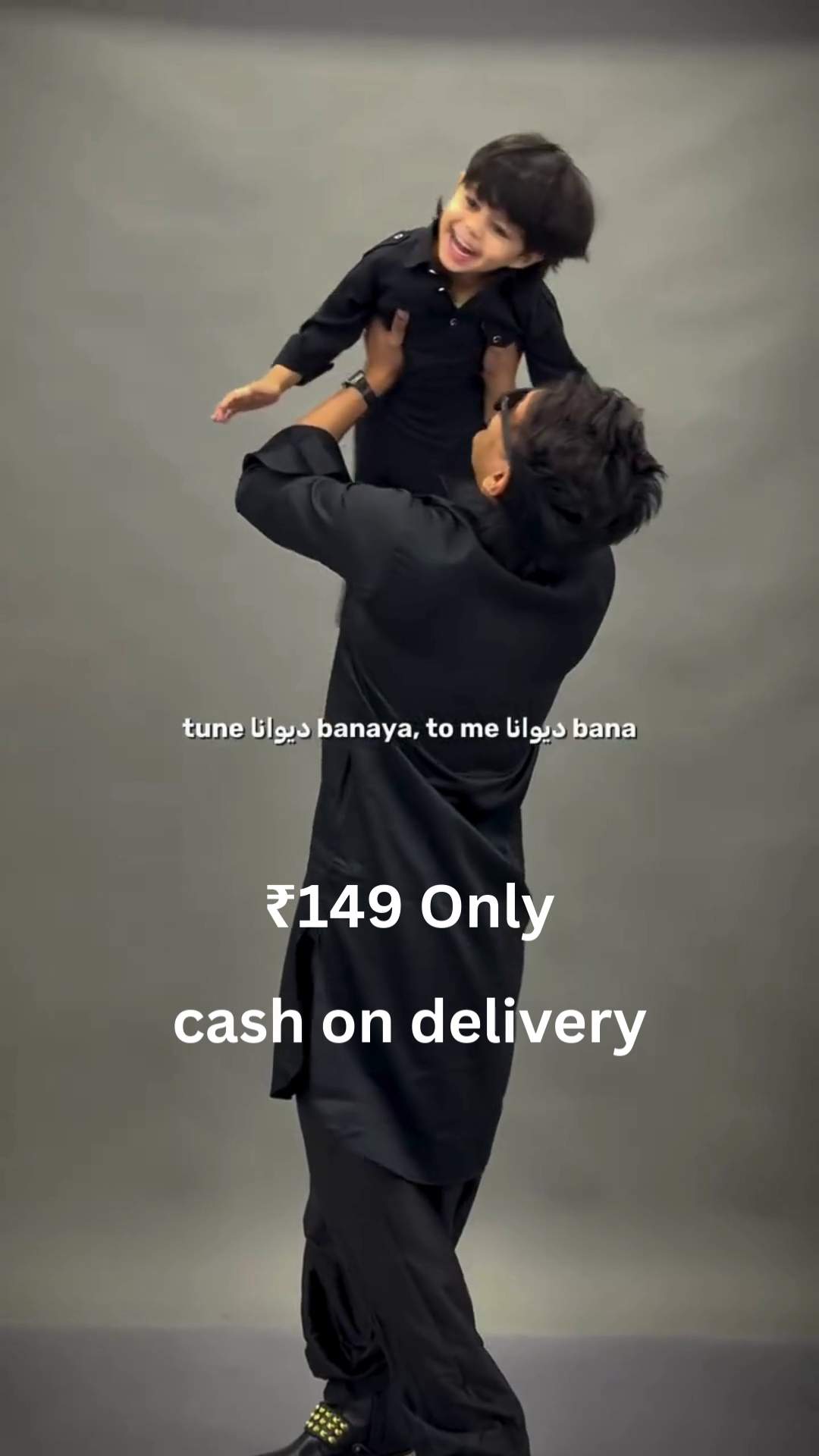 Classic Black Family Kurta Set – Coordinated Elegance at ₹149 with Cash on Delivery - Image 5