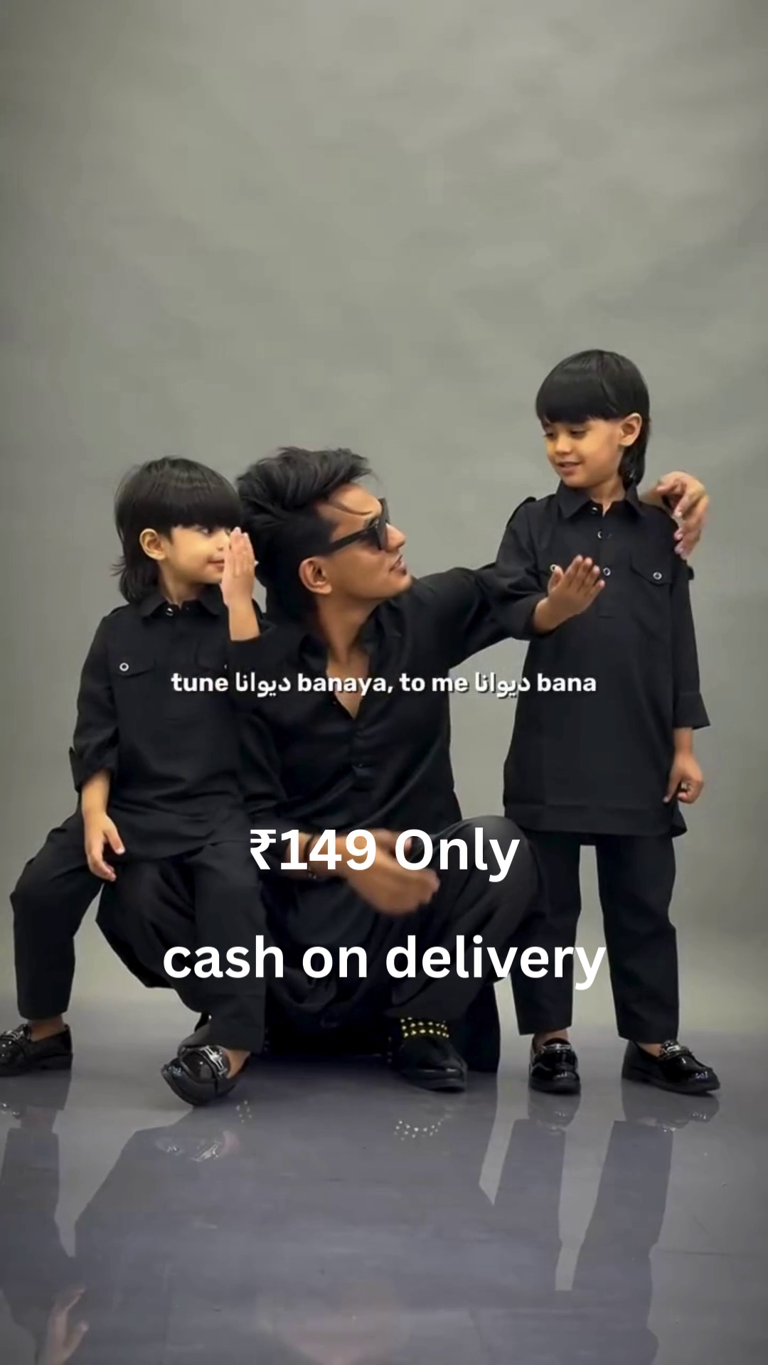 Classic Black Family Kurta Set – Coordinated Elegance at ₹149 with Cash on Delivery - Image 4