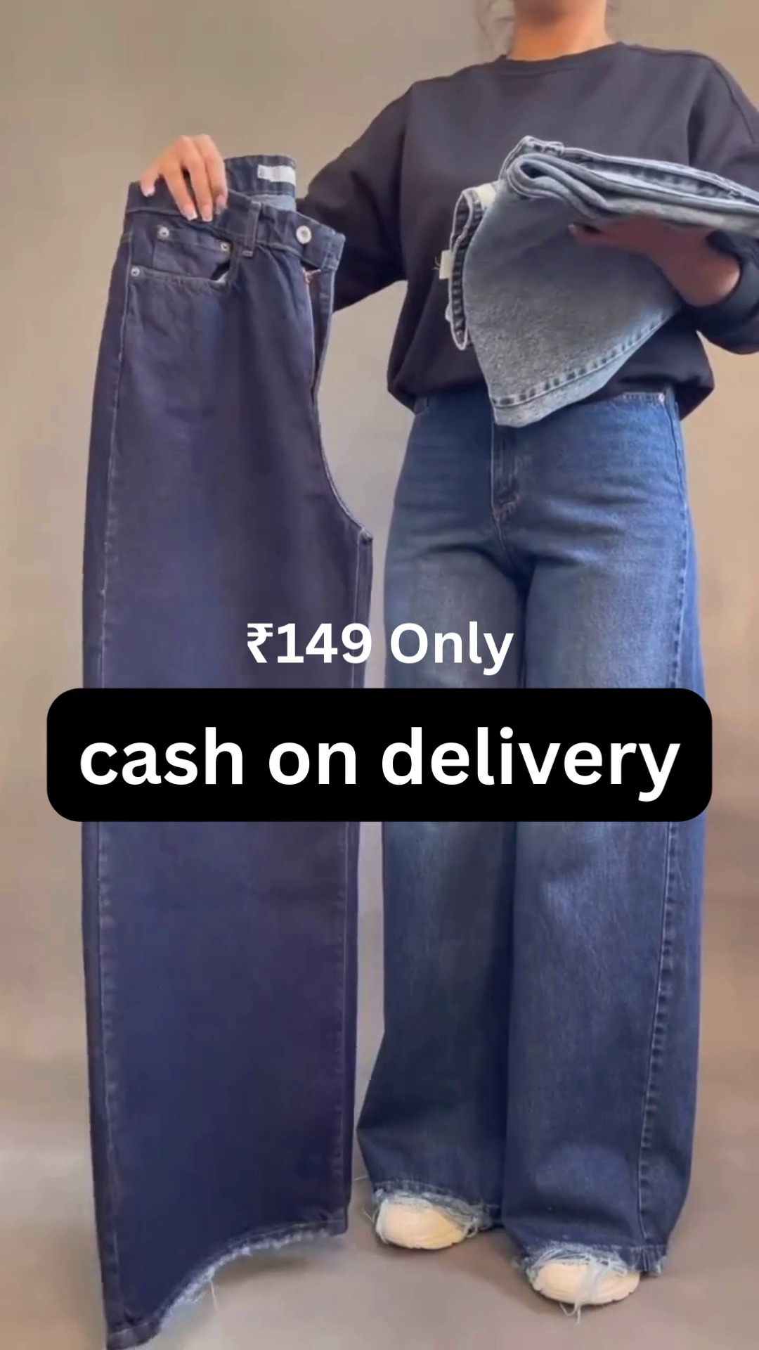 High-Waist Wide-Leg Jeans – Trendy Women’s Casual Wear at ₹149 | Cash on Delivery Available - Image 4