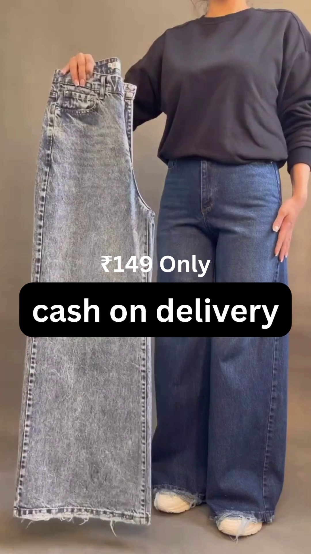High-Waist Wide-Leg Jeans – Trendy Women’s Casual Wear at ₹149 | Cash on Delivery Available - Image 2
