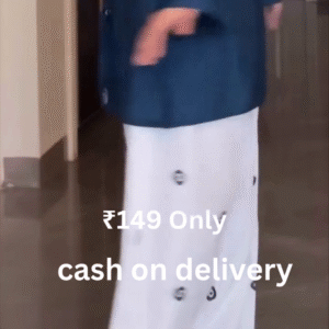 Minimal Blue Kurta with White Palazzo – Elegant Everyday Ethnic Wear at ₹149