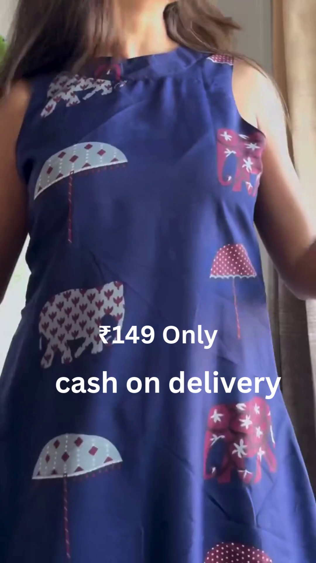 Trendy Printed Sleeveless Dress – Stylish Comfort at ₹149 | Cash on Delivery