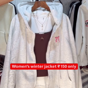 Women’s Winter Jacket – Cozy Zip Hoodie at Just ₹150