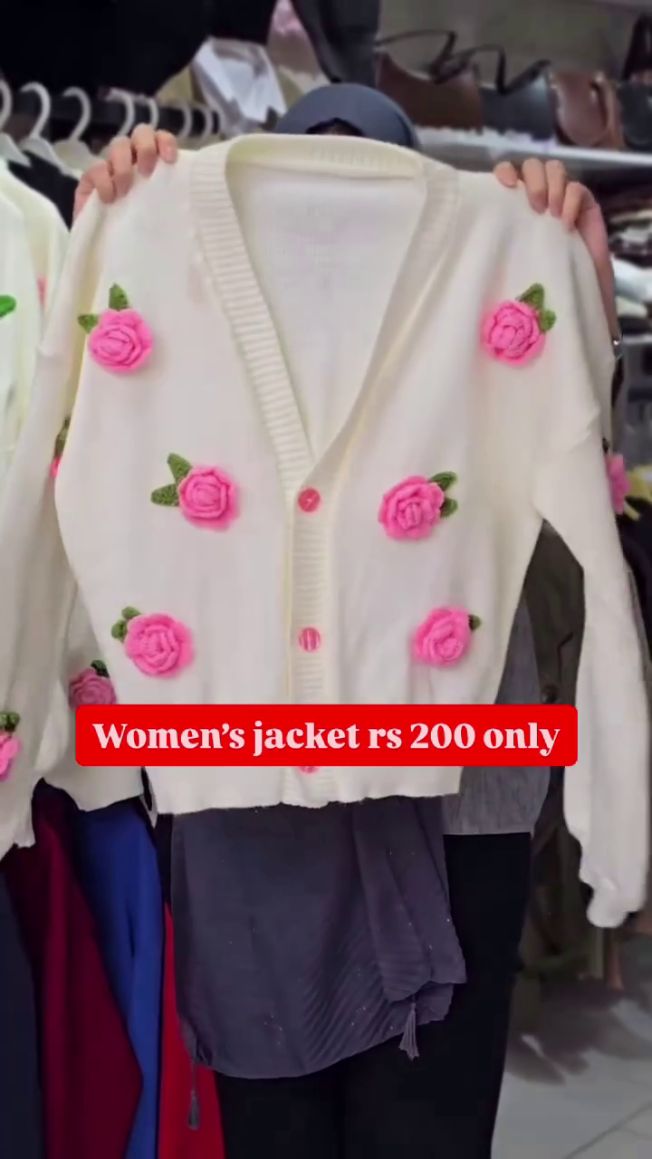Women’s Floral Knit Cardigan – Chic Winter Layer at ₹200 Only - Image 3