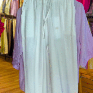 Elegant Off-White Wide-Leg Pants with Button Detail