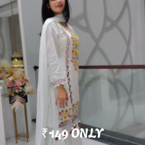 Elegant White Embroidered Sharara Set – Grace in Pure Simplicity