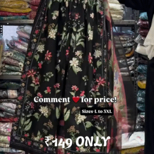 Black Floral Printed Skirt – Bold Blossoms with Everyday Versatility