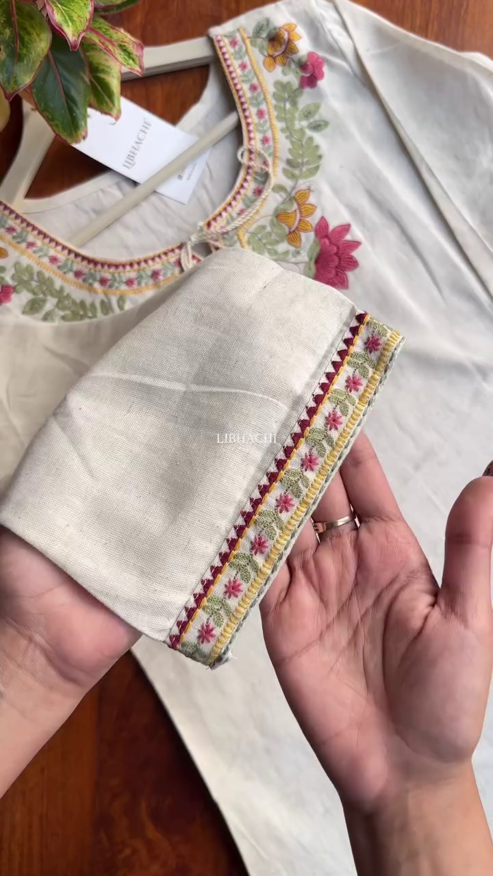 Intricate Floral Embroidery Detailing on Teal Ethnic Wear - Image 2