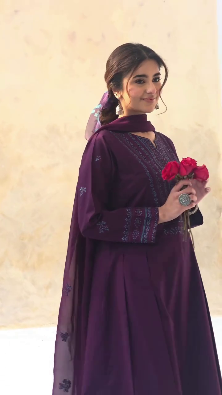 Royal Plum Anarkali Set with Graceful Traditional Charm