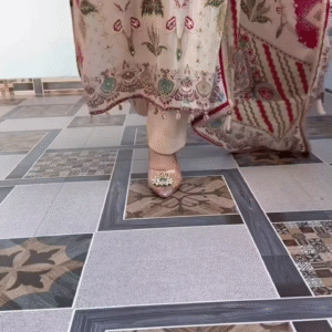 Beige Printed Ethnic Suit with Traditional Floral Motifs