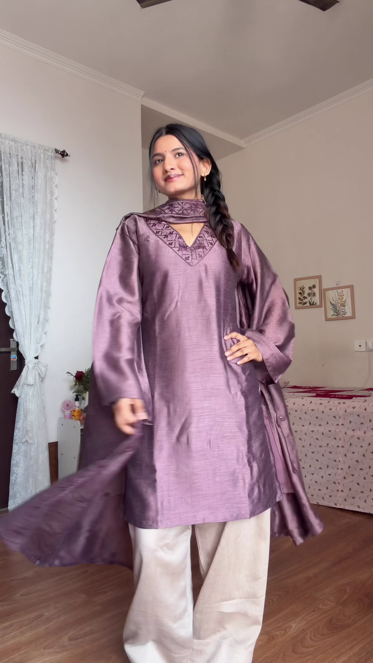 Classic Black Floral Printed Anarkali for Bold Elegance - Image 3