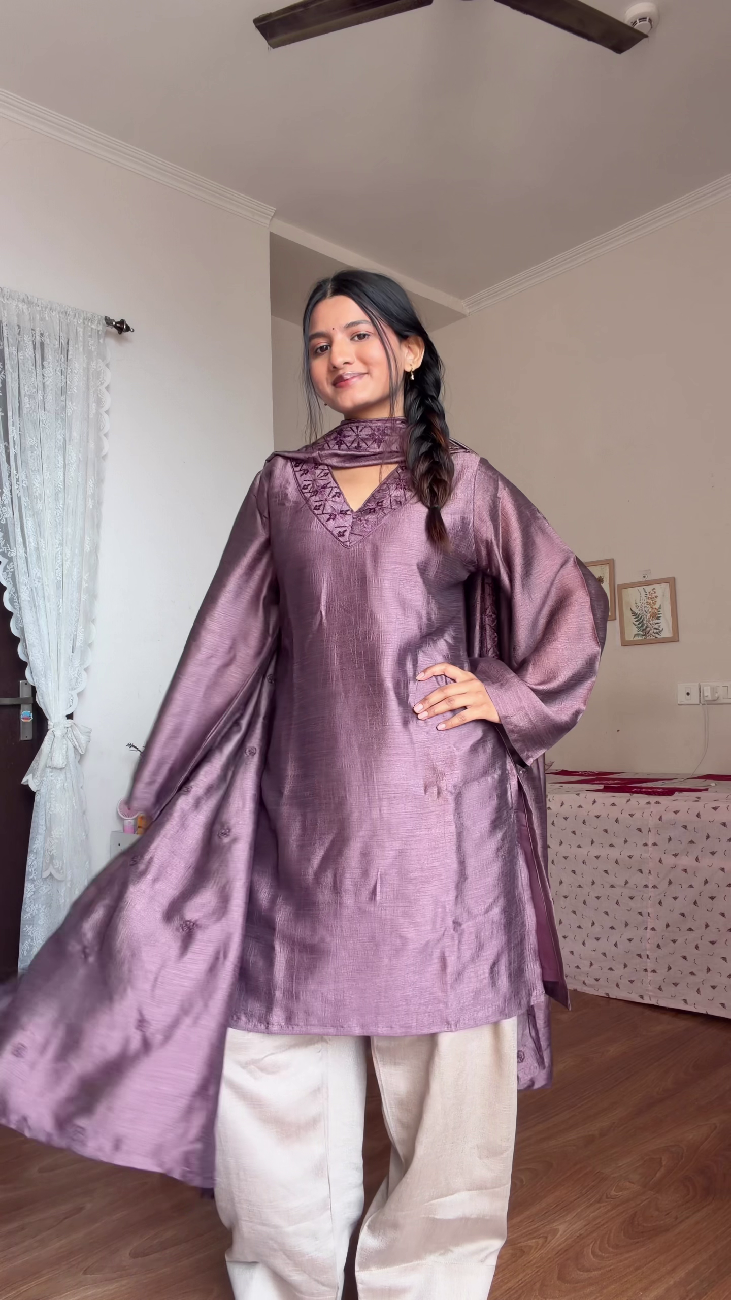 Classic Black Floral Printed Anarkali for Bold Elegance - Image 2