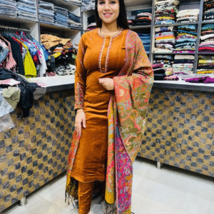 Premium Cotrize Stretchable  Suit with Heavy Shawl