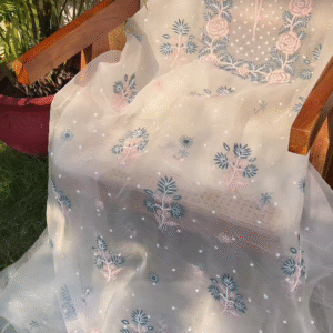 Women’s Floral Embroidered Flared Kurta Set with Dupatta