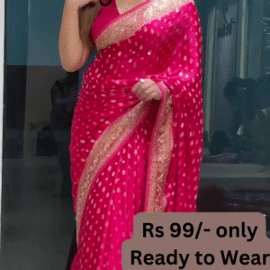 Stunning Pink Ready-to-Wear Saree – Graceful Style