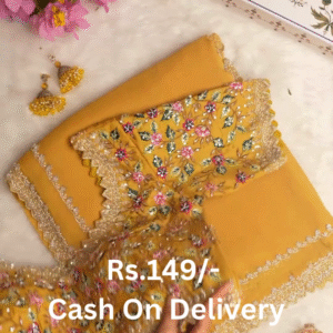 Beautiful Yellow Embroidered Ethnic Set – Festive Elegance