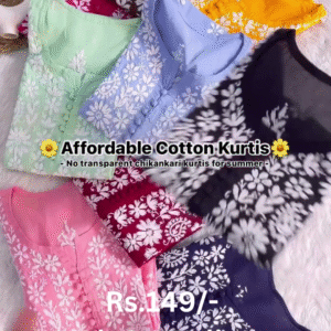 Colorful Cotton Chikankari Kurtis – Summer Comfort