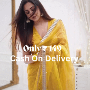 Radiant Yellow Elegance – Festive Saree at Just ₹149