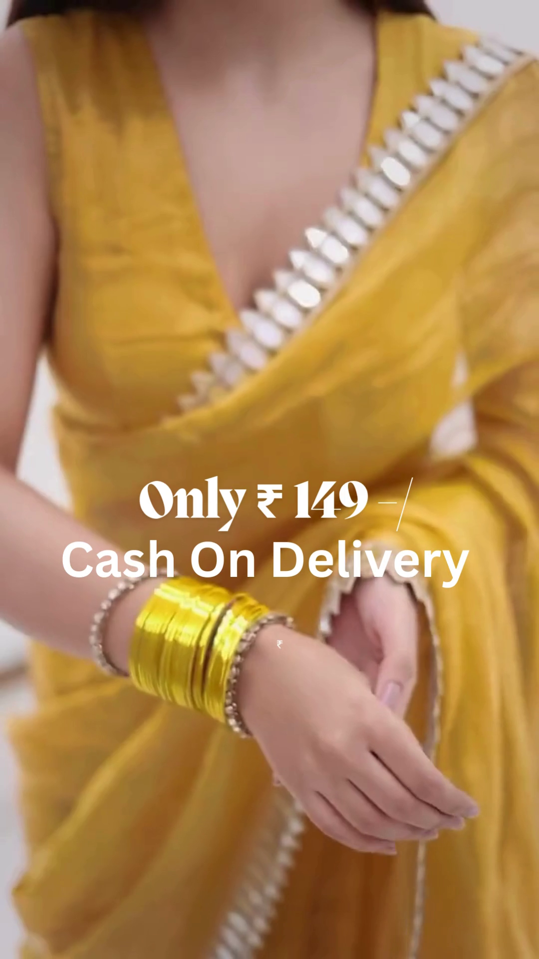 Radiant Yellow Elegance – Festive Saree at Just ₹149 - Image 6